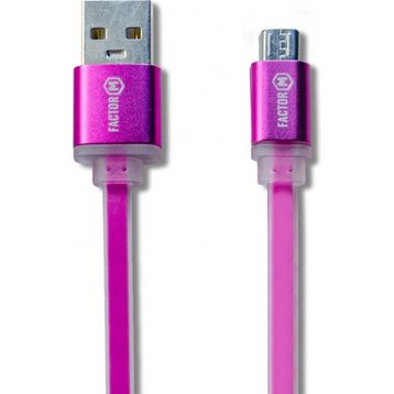 Factor-M Micro 3A 1.20 m Pembe Data ve Şarj Kablo