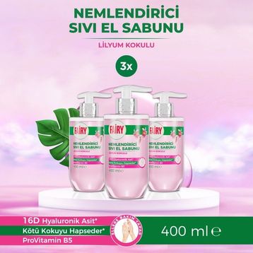 Fairy Lilyum 400 ml Nemlendirici Sıvı Sabun (3 adet)