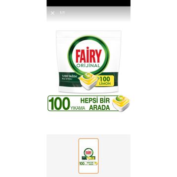 Fairy Orijnal 100 Adet Limon Kokulu Bulaşık Deterjanı Tableti