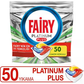 Fairy Platinum Plus Tablet Limon Kokulu 50'li Bulaşık Makinesi Tableti