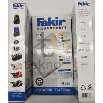 Fakir Tipa Elektrikli Süpürge 5 Adet Toz Torbası