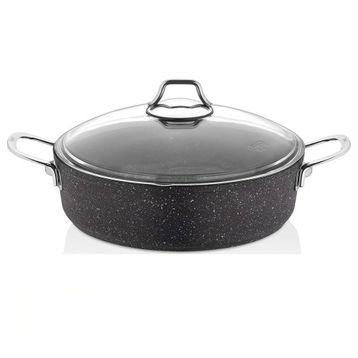 Falez Black Line 3 Parça 26 cm Siyah Granit Tencere Tava Seti