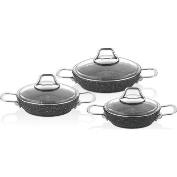 Falez Black Line 6 Parça Sahan Set Tencere