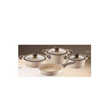 Falez Cool Line Creamy 7 Parça Granit Tencere Seti