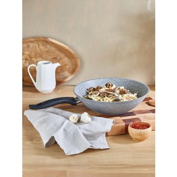 Falez Cost 28 cm Granit Gri Wok Tava