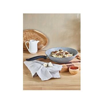 Falez Cost 28 cm Granit Gri Wok Tava