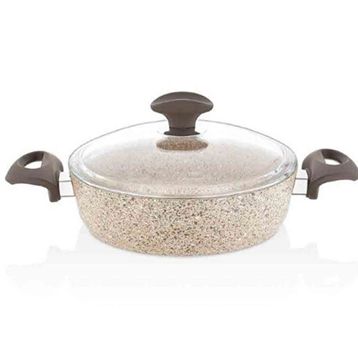 Falez Creamy Granitec 24 cm Kısa Krem Granit Tencere