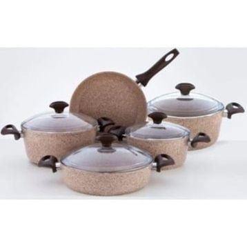 FALEZ Creamy Granitec 9 Parça Granit Set