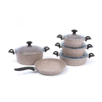 FALEZ Creamy Granitec 9 Parça Granit Set