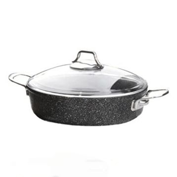 Falez Granit Döküm Siyah Karnıyarık 30 cm Tencere