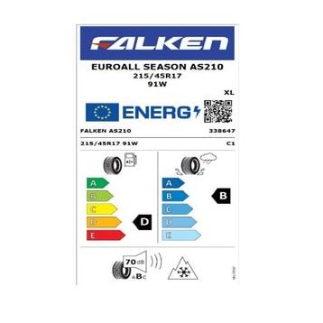 Falken 215/45 R17 91W XL Euroall Season AS210 Dört Mevsim Lastiği 2025