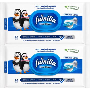 Familia Maxi Hijyen Kabartma Doku Plastik Kapaklı 96 Yaprak Yüzey Temizlik Havlusu