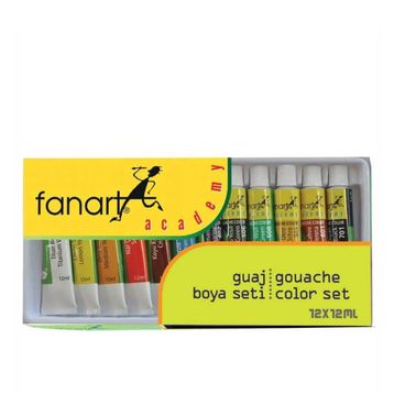 Fanart 3500.S12 12 Renk 12 ml Academy Guaj Boya Seti