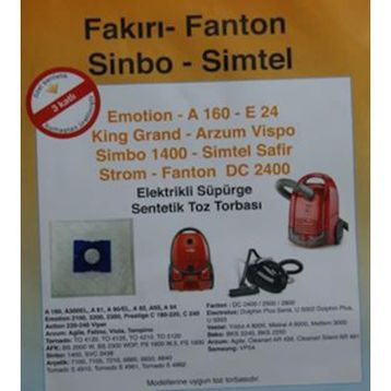 Fantom DC 2850 Uyumlu Süpürge Toz Torbası