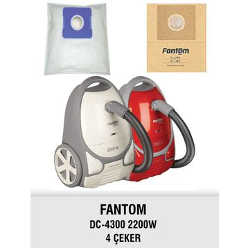 Fantom DC 4300 4 Çeker 10 Adet Uyumlu Süpürge Toz Torbası