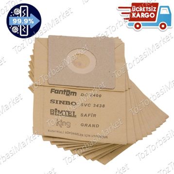 Fantom Quantum WF-5300 10 Adet Elektrikli Süpürge Toz Torbası
