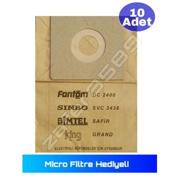 Fantom WF-5500 10 Adet Süpürge Toz Torbası