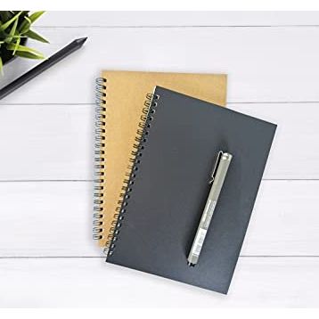 Fark Tanıtım A5 15x21 cm 60 Yaprak 90 gr Ivory Kağıt Siyah ve Kraft Kapaklar Kareli 2'li Kareli Defter