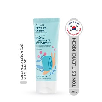 Farm Skin Snail Tone Up Cream Cilt Ton Eşitleyici Aydınlatıcı Eşitleyici Niacinamide Kore 70 ml Salyangoz Krem