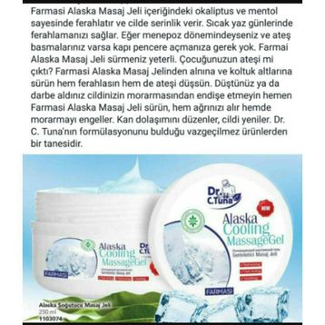 Farmasi Dr. C. Tuna Alaska Soğutucu 250 ml Masaj Jeli