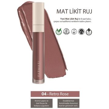 Farmasi Mat Likit Ruj 04 Retro Rose Yeni Nesil Ürün