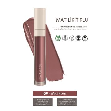 Farmasi Mat Likit Ruj 09 Wıld Rose Yeni Nesil Ürün