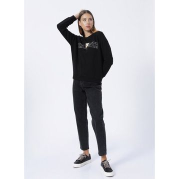 Fashion Friends 22K0573K1 Baskılı Siyah Kadın Sweatshirt