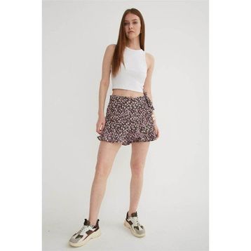 Fashion Friends 25Y0183K1 - Lila Kadın Desenli Şort Etek