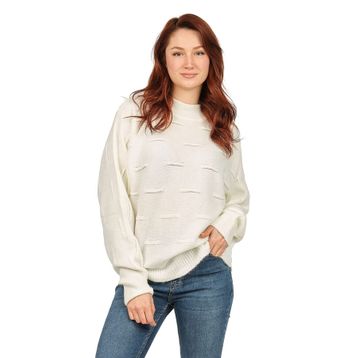 Fashion Friends 5373505 Balıkçı Yaka Yarasa Kol Ekru Kadın Kazak
