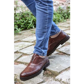 Fast Step 252MA6336 Taba Yılan Erkek Klasik Ayakkabı