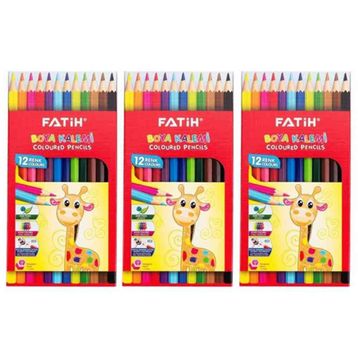 Fatih 12 Renk 3'lü Tam Boy Kuru Boya