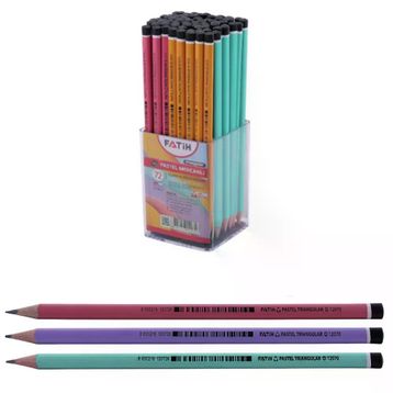 Fatih 12070 Üçgen Mercanlı Pastel Renkli Kurşun Kalem