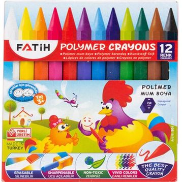 Fatih 50110 Polymer Kısa 12 Renk Mum Boya