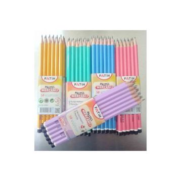 Fatih Köşeli Mercanlı 12'li Pastel Renkler Mavi Gövde Kurşun Kalem