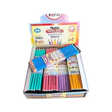 Fatih Pastel Renk Mercanlı 1 Düzine Kurşun Kalem