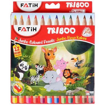 Fatih Trıboo Jumbo 12 Renk Kuru Boya Kalemi