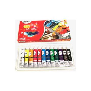 Fatih Tüplü 12 Renk 12 ml Guaj Boyası
