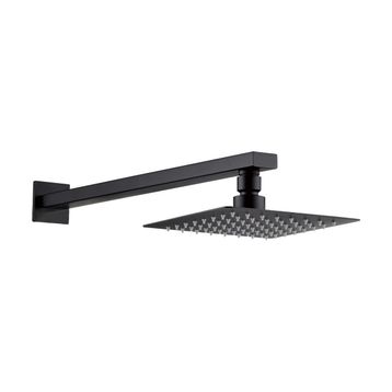 Fause Ankastre Borulu Kare Slim Metal 20x20 cm Siyah Duş Başlığı