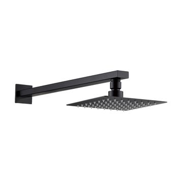 Fause Ankastre Borulu Kare Slim Metal 20x20 cm Siyah Duş Başlığı