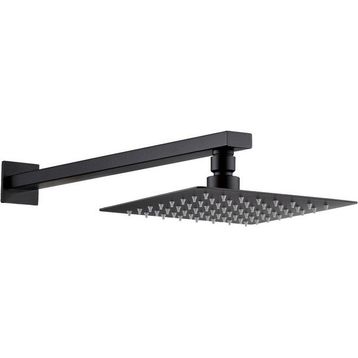 Fause Ankastre Borulu Kare Slim Metal 25x25 cm Siyah Duş Başlığı