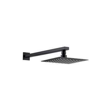 Fause Ankastre Borulu Kare Slim Metal 25x25 cm Siyah Duş Başlığı