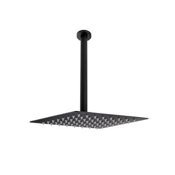 Fause Ankastre Borulu Kare Slim Metal 25x25 cm Tavandan Siyah Duş Başlığı