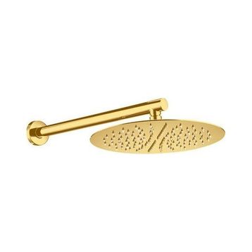 Fause Ankastre Borulu Oval Slim Metal 25 cm Altın Duş Başlığı