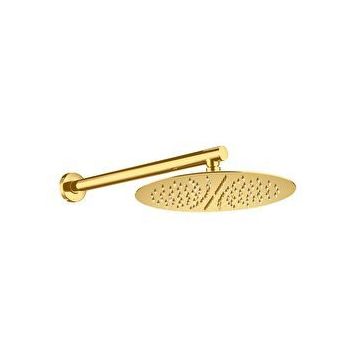 Fause Ankastre Borulu Oval Slim Metal 25 cm Altın Duş Başlığı