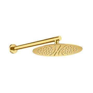 Fause Ankastre Borulu Oval Slim Metal 25 cm Altın Duş Başlığı
