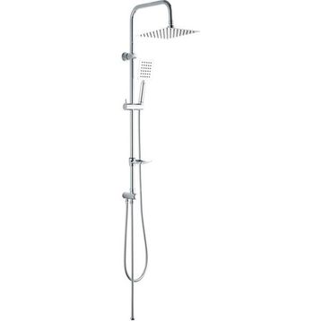 Fause KDS101 Slim Çelik Başlıklar Kolonlu Tepe Duş Seti