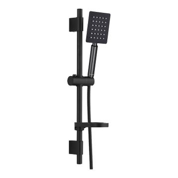 Fause KSS104 Siyah Çelik Başlık Sürgülü Duş Seti