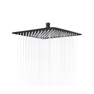 Fause KTD103-B Kare Slim 304 Metal 30x30 cm Siyah Tepe Duş Başlığı