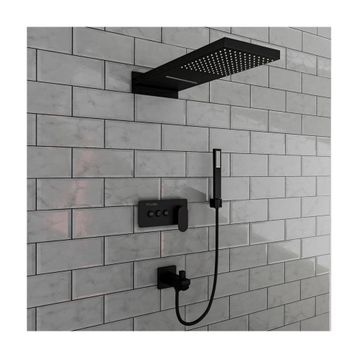 Fause Siyah Comfort Panel Şelale Fau111-b FAU111-B Duş Ankastre Seti