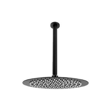Fause Tavandan Borulu Oval Slim Metal Ankastre Siyah 25 cm Duş Başlığı